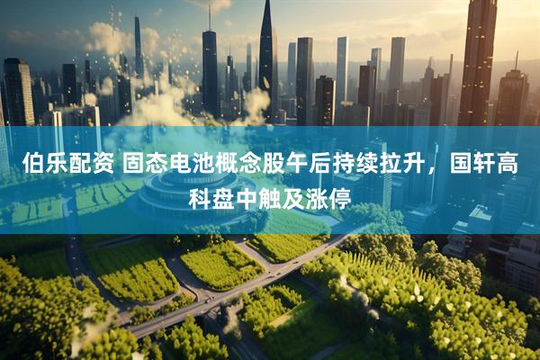 伯乐配资 固态电池概念股午后持续拉升，国轩高科盘中触及涨停