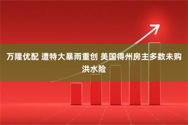 万隆优配 遭特大暴雨重创 美国得州房主多数未购洪水险