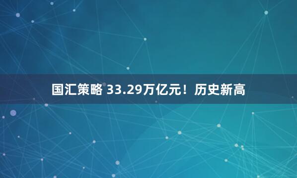 国汇策略 33.29万亿元！历史新高